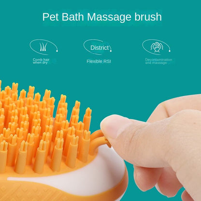 Dog Cat Bath Brush 2-in-1 Pet SPA Soft Massage Comb