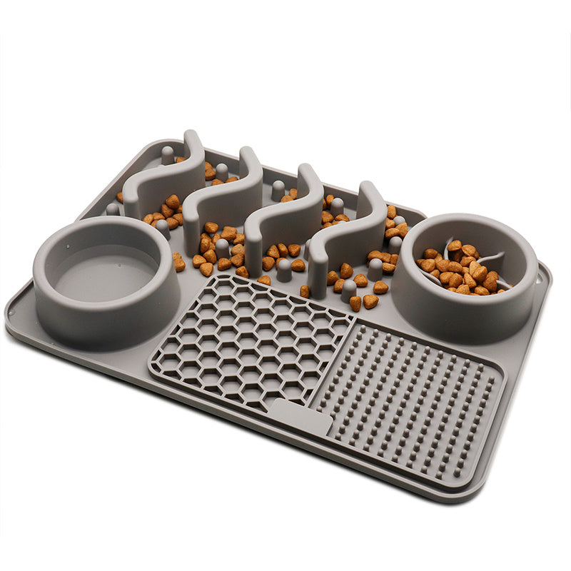 Lick Mat Slow Feeder Dog Bowl Set