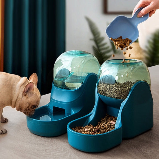 Automatic Drinking Fountain Feeder Pet Supplies; Get rid of the shortcomings that the water feeder does not store water; More user-friendly design, large capacity, no food jam, anti-overturning  Let the pet fall in love with the meal.