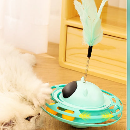 Feather Tumbler Ball Tracks Interactive Cat Toys