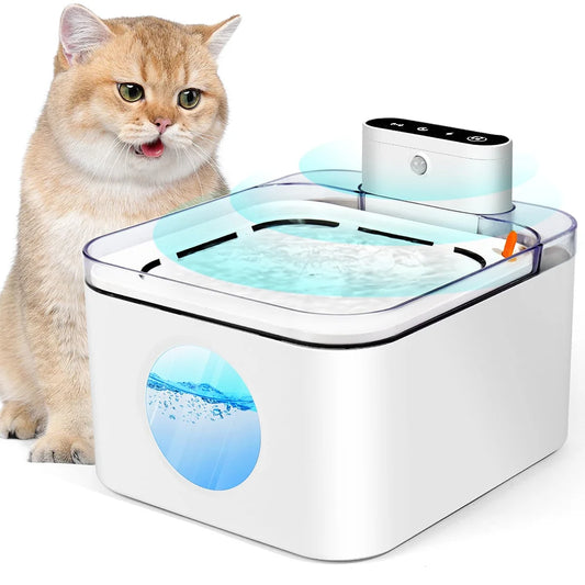 3L Wireless Pet Water Fountain Battery Powered Smart Induction Sensor Silent Filtration Automatic Water Fountain for Cat and Dog