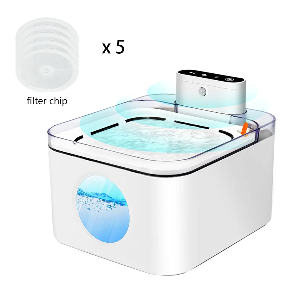 3L Wireless Pet Water Fountain Battery Powered Smart Induction Sensor Silent Filtration Automatic Water Fountain for Cat and Dog