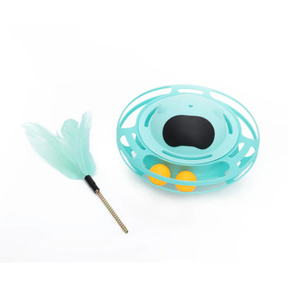 Feather Tumbler Ball Tracks Interactive Cat Toys