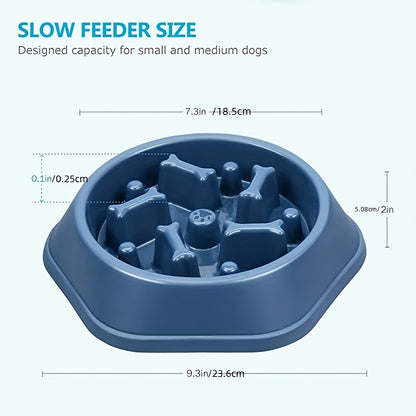 1pc Calming Slow Feeder Pet Bowl for Dogs - Encourages Healthy Eating Habits