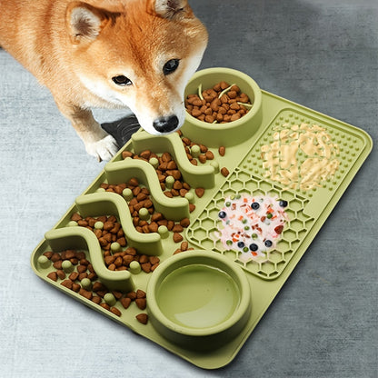 Lick Mat Slow Feeder Dog Bowl Set