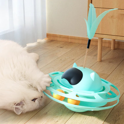 Feather Tumbler Ball Tracks Interactive Cat Toys