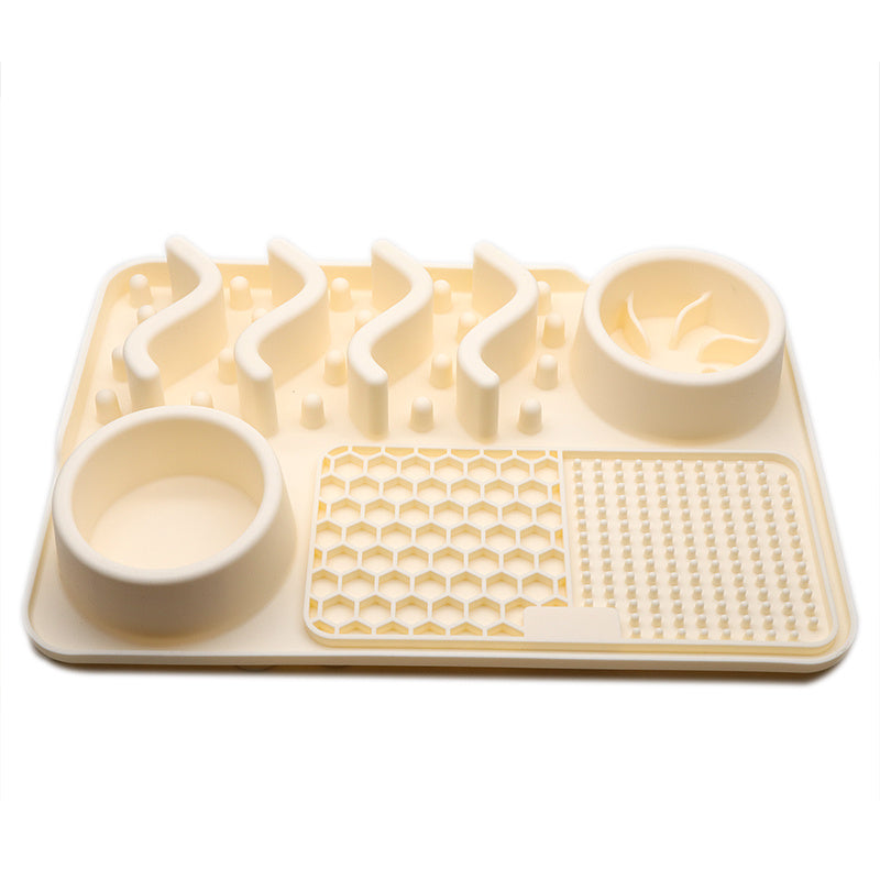 Lick Mat Slow Feeder Dog Bowl Set