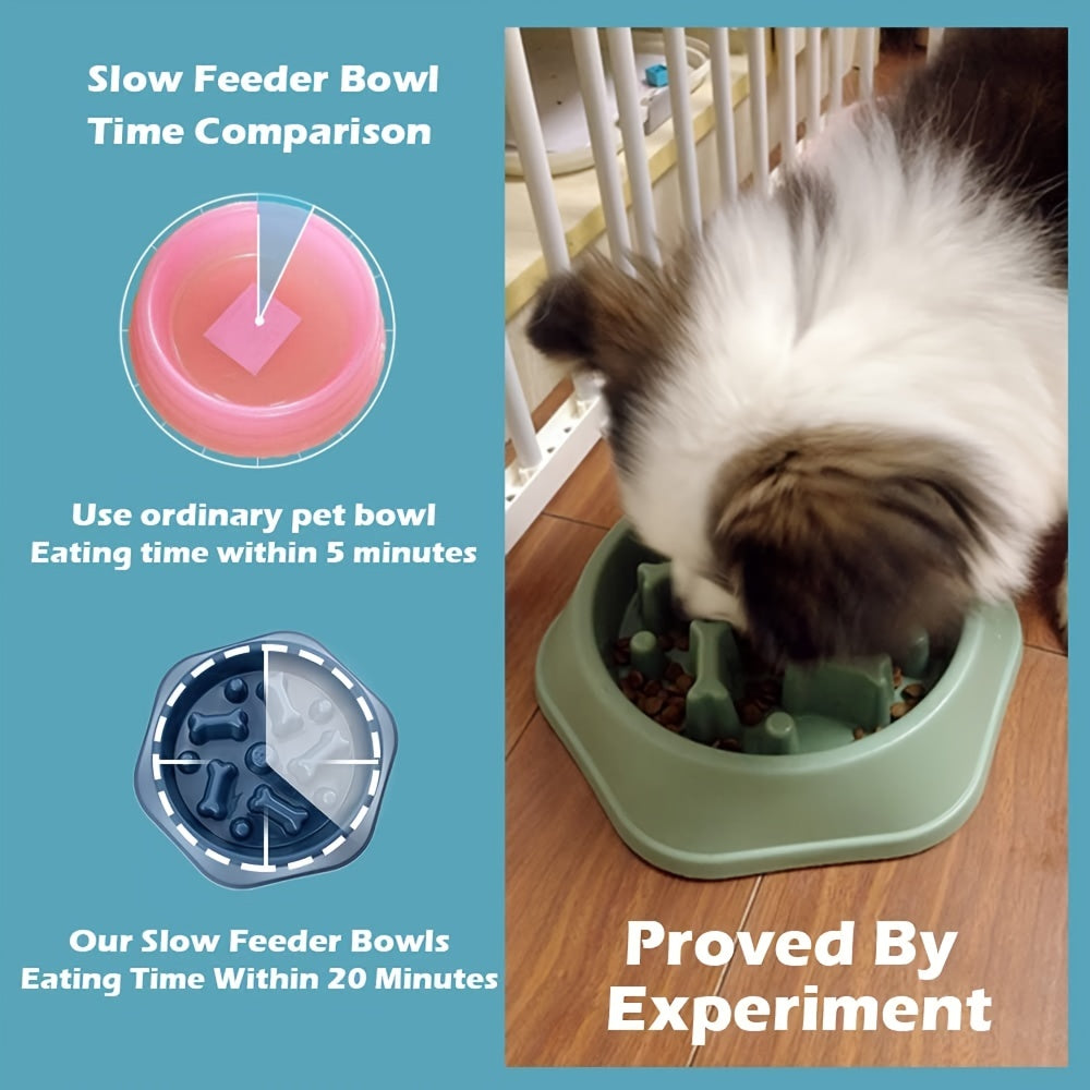 1pc Calming Slow Feeder Pet Bowl for Dogs - Encourages Healthy Eating Habits