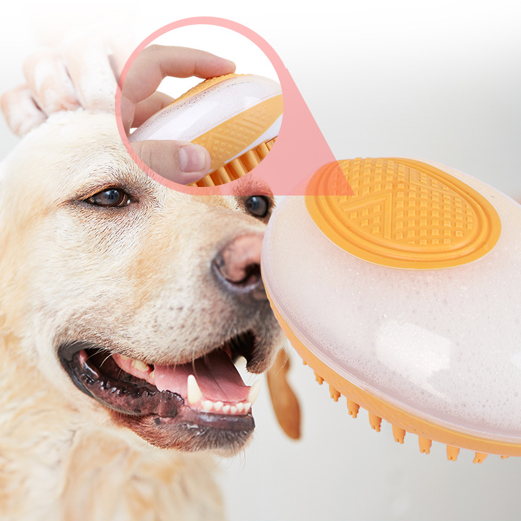 Dog Cat Bath Brush 2-in-1 Pet SPA Soft Massage Comb