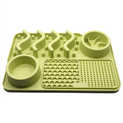 Lick Mat Slow Feeder Dog Bowl Set