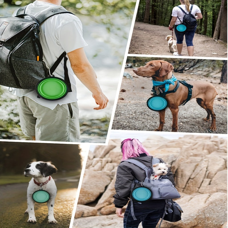 Collapsible Dog Travel Bowl, Dog Folding Food And Water Bowl With Carabiner