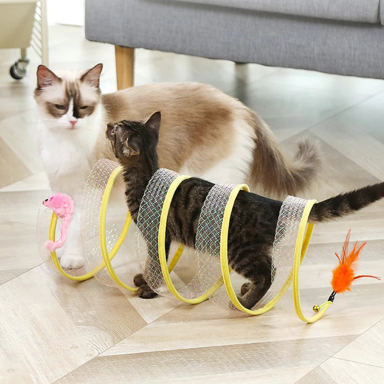 Cat Toys Foldable Kitten Play Tunnel