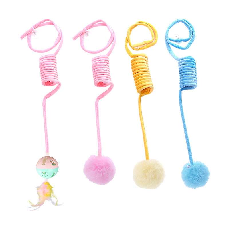 Hanging Spring Plush Ball Cat Toy