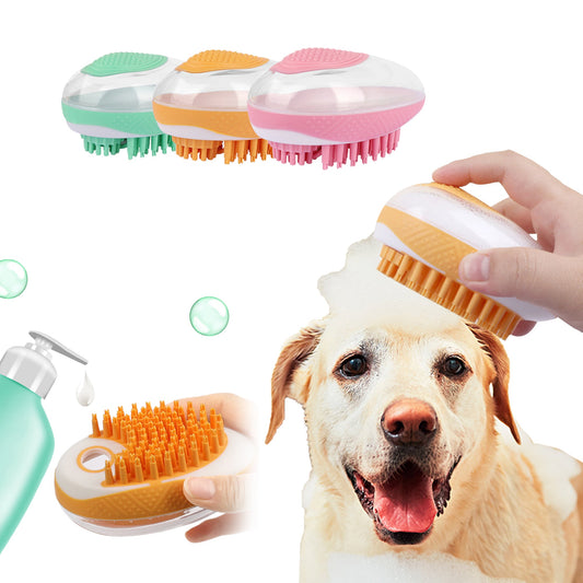 Dog Cat Bath Brush 2-in-1 Pet SPA Soft Massage Comb