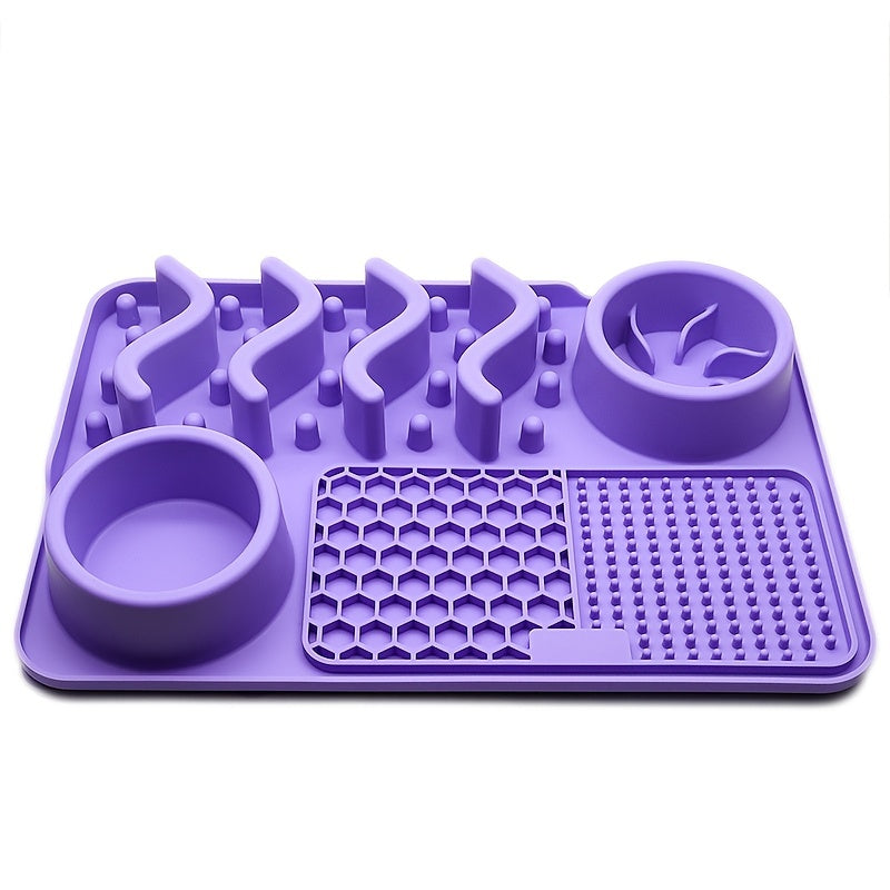 Lick Mat Slow Feeder Dog Bowl Set