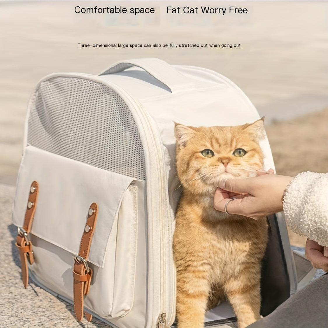 Breathable Cat And Small Dog Backpack Carrier With Large Capacity