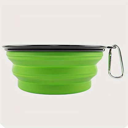 Collapsible Dog Travel Bowl, Dog Folding Food And Water Bowl With Carabiner